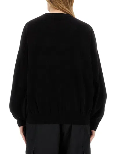 Alexander Wang Black Stretch Polyester Blend Sweater In Black
