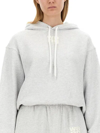 Shop Alexander Wang T T By Alexander Wang Sweatshirt With Logo In Grey