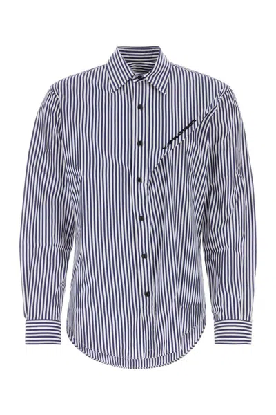 Y/project Y Project Embroidered Poplin Oversize Shirt In Stripped