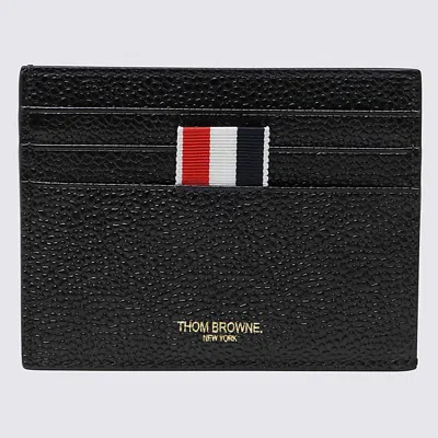 Shop Thom Browne Black Leather Cardholder