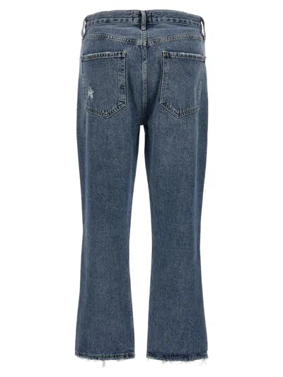 Agolde Riley Crop Jeans In Blue