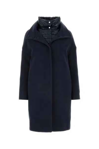 Herno Coat Insert Down Jacket In Blue