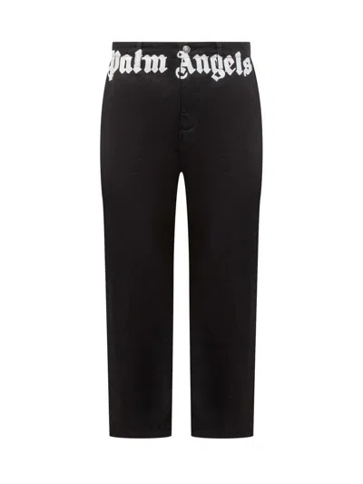 Shop Palm Angels Classic Logo Chino In Black