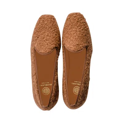 Blublonc Women's Geal Slip On In Camel Sherpa In Brown