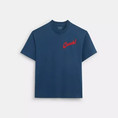 Coach Outlet Boardwalk Specials T-shirt In Organic Cotton In Blue