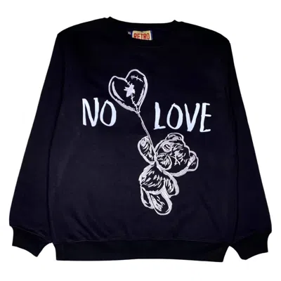 Retro Label Men's 1s Og No Love Crewneck Sweatshirt In Black In Blue