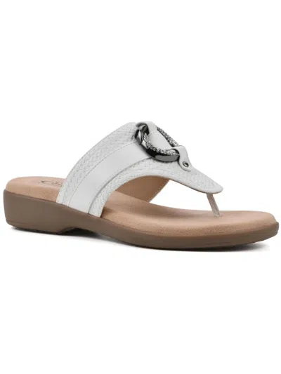 Cliffs By White Mountain Benedict Wedge Thong Sandal In White