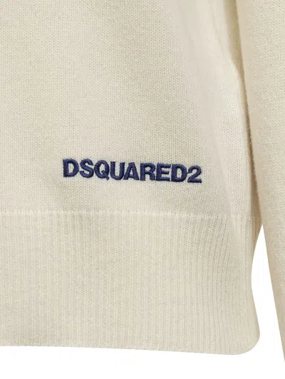 Dsquared2 Logo-print Knitted Jumper In White