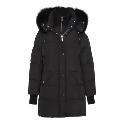 Moorer Black Wool Down Jacket In Black
