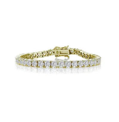 Rachel Glauber 4mm Tennis Bracelet With Clear Cubic Zirconia In Gold