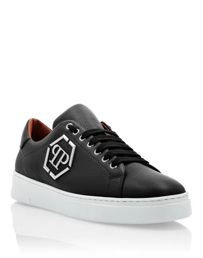 Philipp Plein Lo-top Sneakers Cocco Print Insert Hexagon In Blue