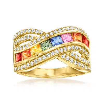 Ross-simons Multicolored Sapphire And . White Zircon Ring In 18kt Gold Over Sterling In Multi