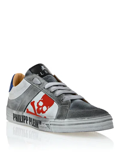 Philipp Plein Leather Hi-top Sneakers Retrokickz Tm In Silver