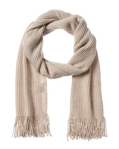 Shop Hannah Rose Hadley Shaker Fringe Cashmere Scarf In Beige