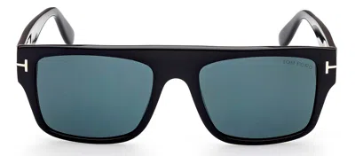 Tom Ford Dunning Ft0907 01v Rectangle Sunglasses In Blue