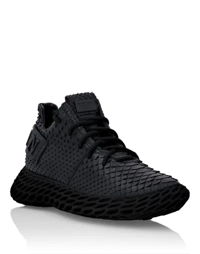 Philipp Plein Runner Skeleton Python "black Viper" In Black
