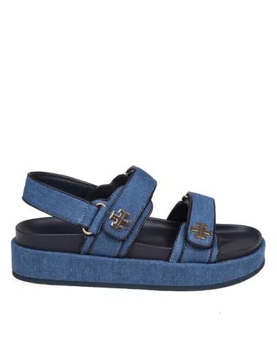 Shop Tory Burch Sporty Sandal In Denim Fabric In Denim/navy