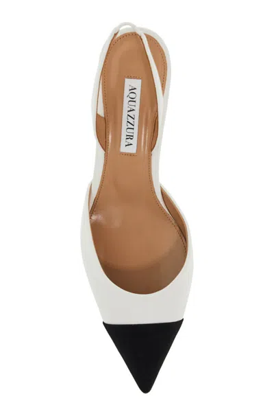 Shop Aquazzura Milanese Slingback In Bianco