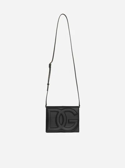 Dolce & Gabbana Dg Logo Leather Bag In Black