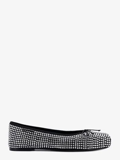 Alexander Wang Billie Hotfix Crystal Square Toe Ballet Flat In Animal Print