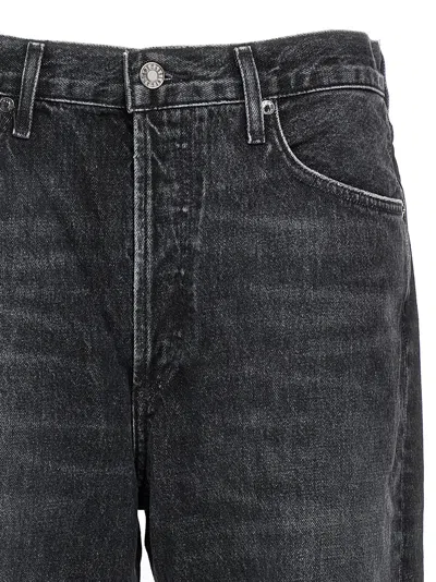 Agolde Fran High Rise Wide Leg Low Slung Cuffed Jeans In Ditch