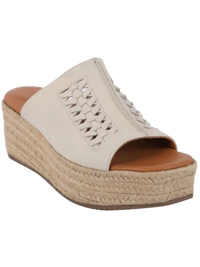 Gentle Souls By Kenneth Cole Silvana Womens Leather Woven Espadrilles In White