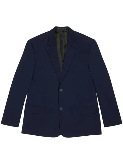 Balenciaga Blue Single-breasted Two-button Jacket For Men In Blue