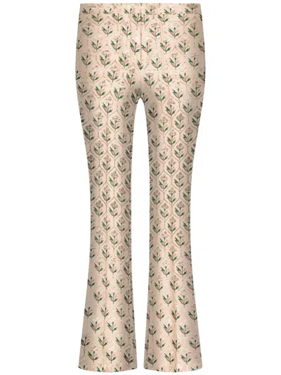 Giambattista Valli Floral-jacquard Cropped Flared Trousers In M058