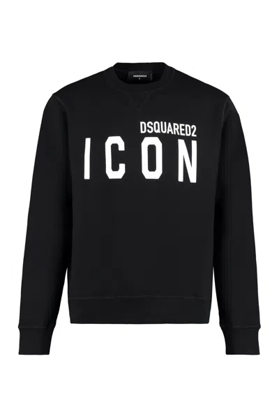 Dsquared2 Icon-print Crew Neck Sweatshirt In Black