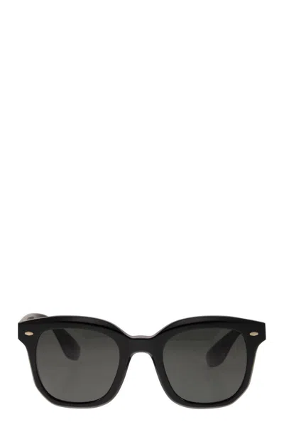 Brunello Cucinelli Sophisticated Vintage-inspired Black Sunglasses With Hand-inlaid Logos And Uv Protection In Black