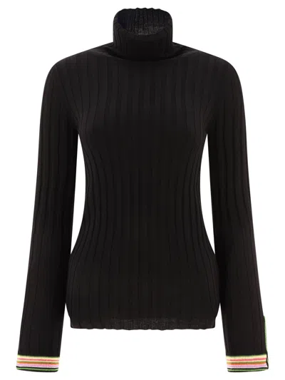 ETRO WOMEN'S TURTLENECK WITH CONTRASTING PROFILES SWEATER 