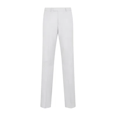 Dior Wool Straight-leg Pants In Grey