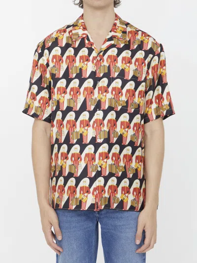 Gucci Patterned Silk Porter Bowling Shirt In Multicolor