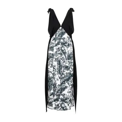 Bottega Veneta Printed Sleeveless Maxi Dress In Black