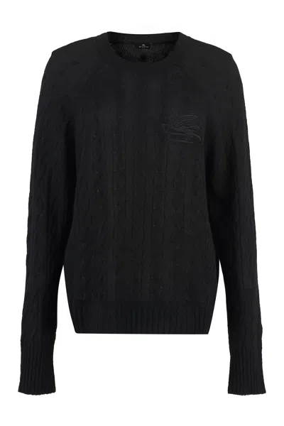 Etro Cashmere Crew-neck Sweater In Black
