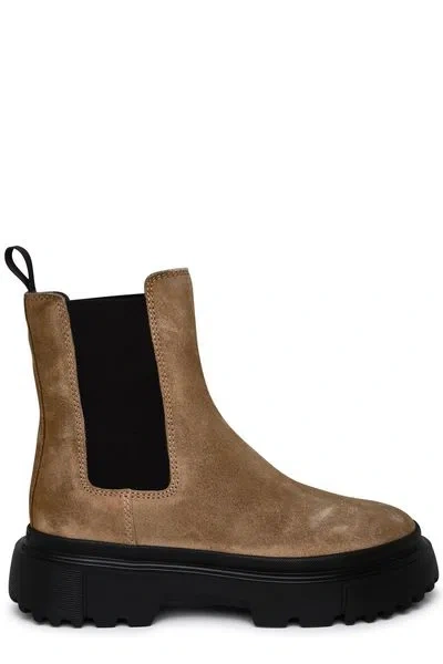 Hogan Beige Women's Boots For The 2024 Fall/winter Season In Trekking