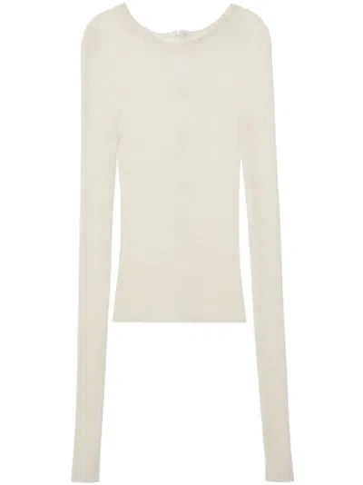 Gucci Top Extrafine Wool In Ivory