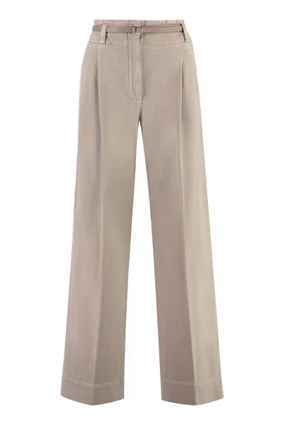 Peserico Women's Cotton Gabardine Trousers In Sand