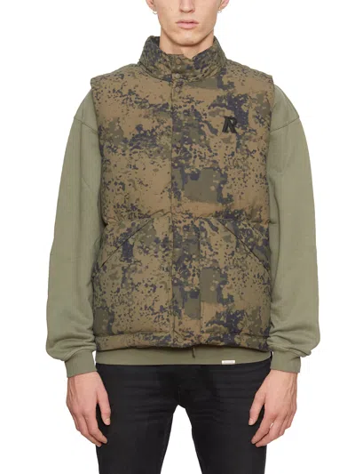 Shop Represent Men's Padded Nylon Vest In Camouflage Green