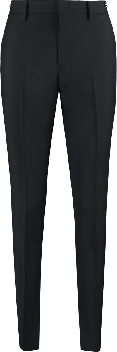 Gucci Wool Blend Trousers In Black