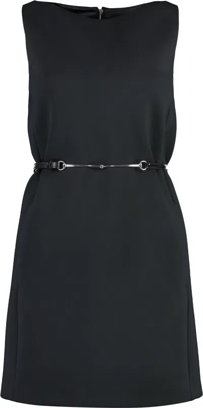 Gucci Mini Abito In Crepe Nero Donna In Black