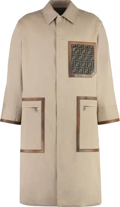 Shop Fendi Men's Reversible Trench Coat In Brown