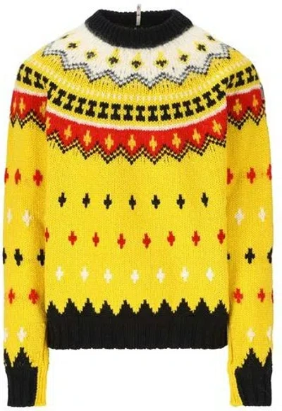 Moncler Fair Isle Sweater In Wool And Alpaca In Multicolor