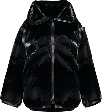 Tom Ford Glossy Nylon Down Jacket In Black