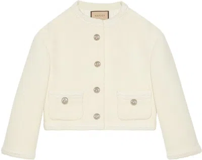 Gucci Tweed Jacket In White