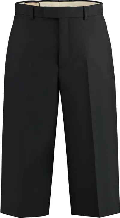 Gucci Men's Wool Silk Cropped Pant In Black