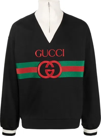 Shop Gucci Men's Signature Cotton Sweatshirt In Medleymix