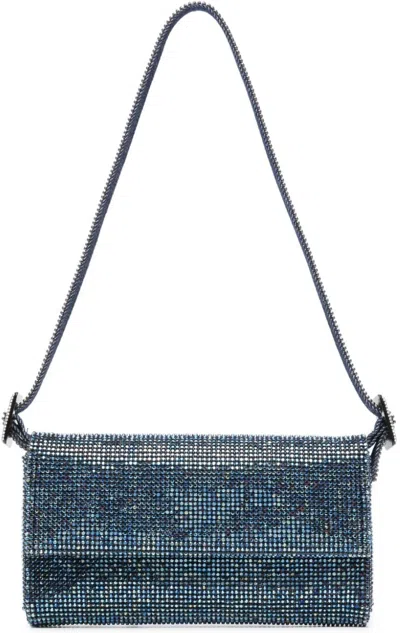 Benedetta Bruzziches Crystal-embellished Clutch Bag With Adjustable Strap In Blue