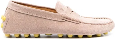 Tod's Gommini Calf Leather Almond Toe Slip-on Loafers In Beige