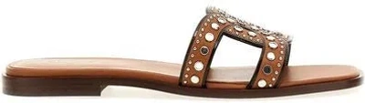 Tod's Women's Maxi Catena Stud Embellished Sandals In Brown